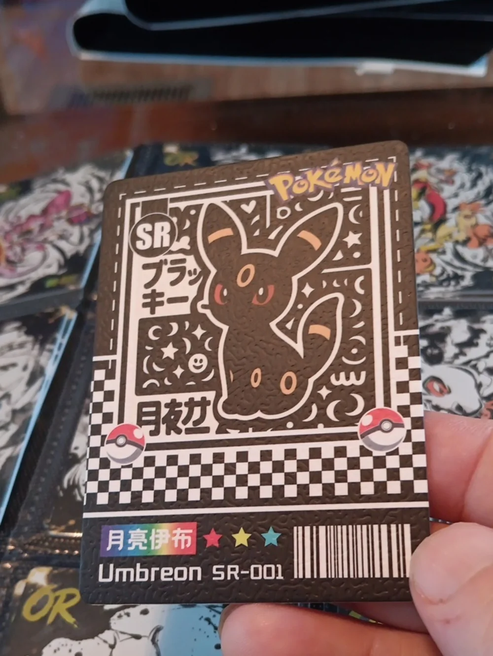 Pokemon Umbreon SR Trading Card Black, White, Pink, Yellow